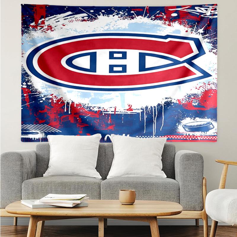 1PC Canadiens Hockey Team Tapestry Accessories Playroom Tapestry, for Bedroom,Livingroom, dormitory Room Wall Decor Fan Birthday Gifts