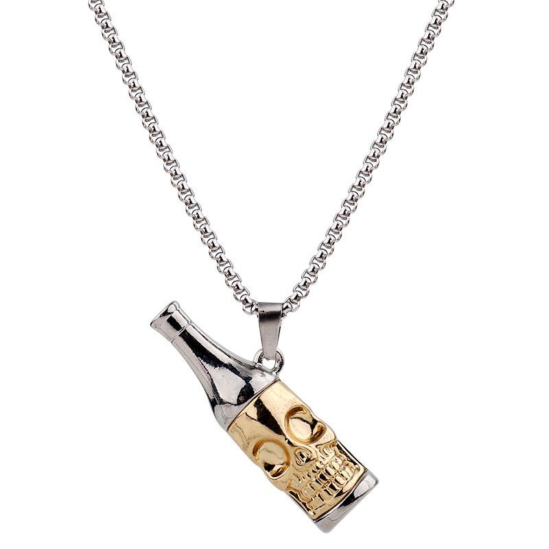 Bottle Opener Men's Creative Skull Beer Bottle Openable Bottle Chain Accessories Necklace Pendant