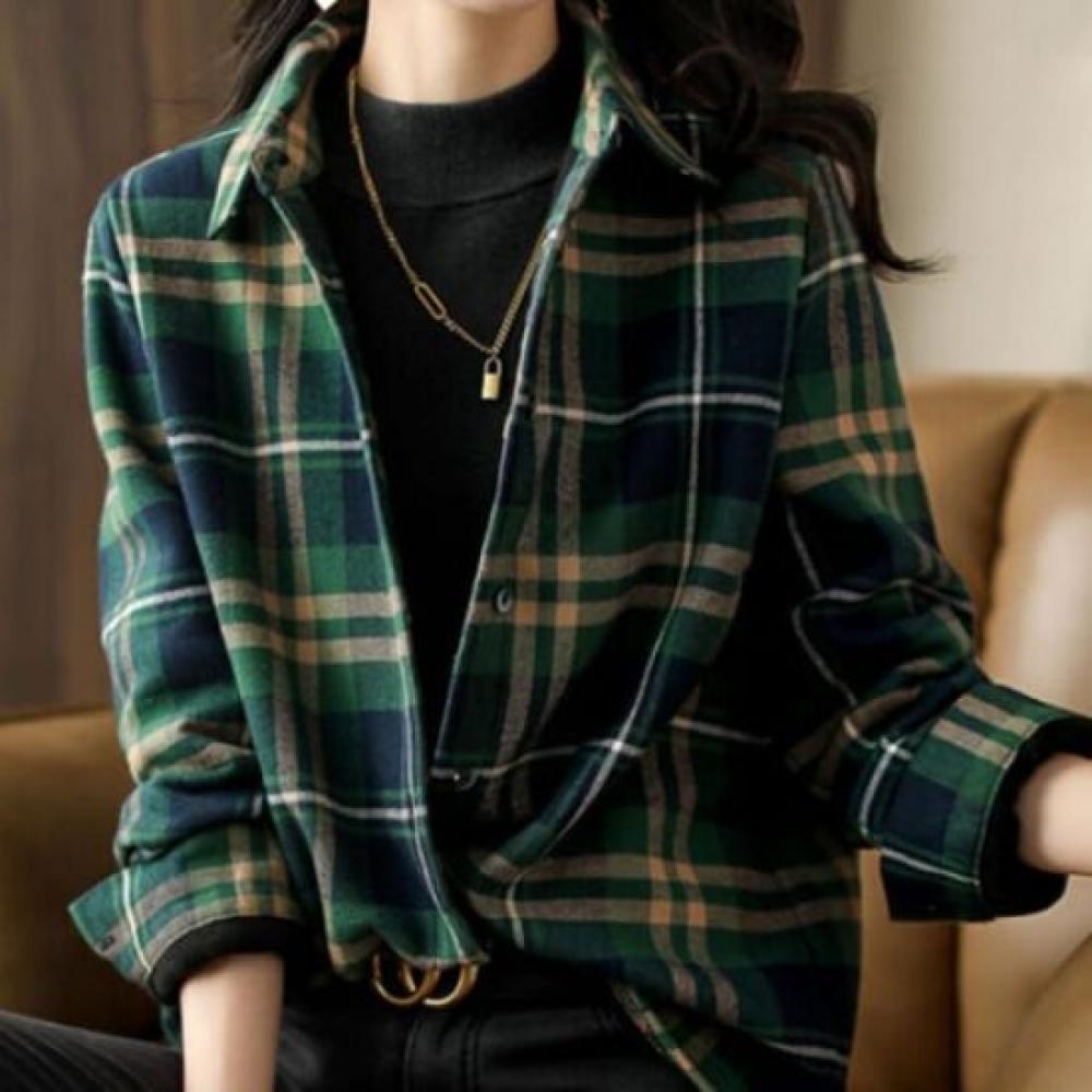 Navava Men Casual Retro Check Long Sleeve Shirt Nb1782