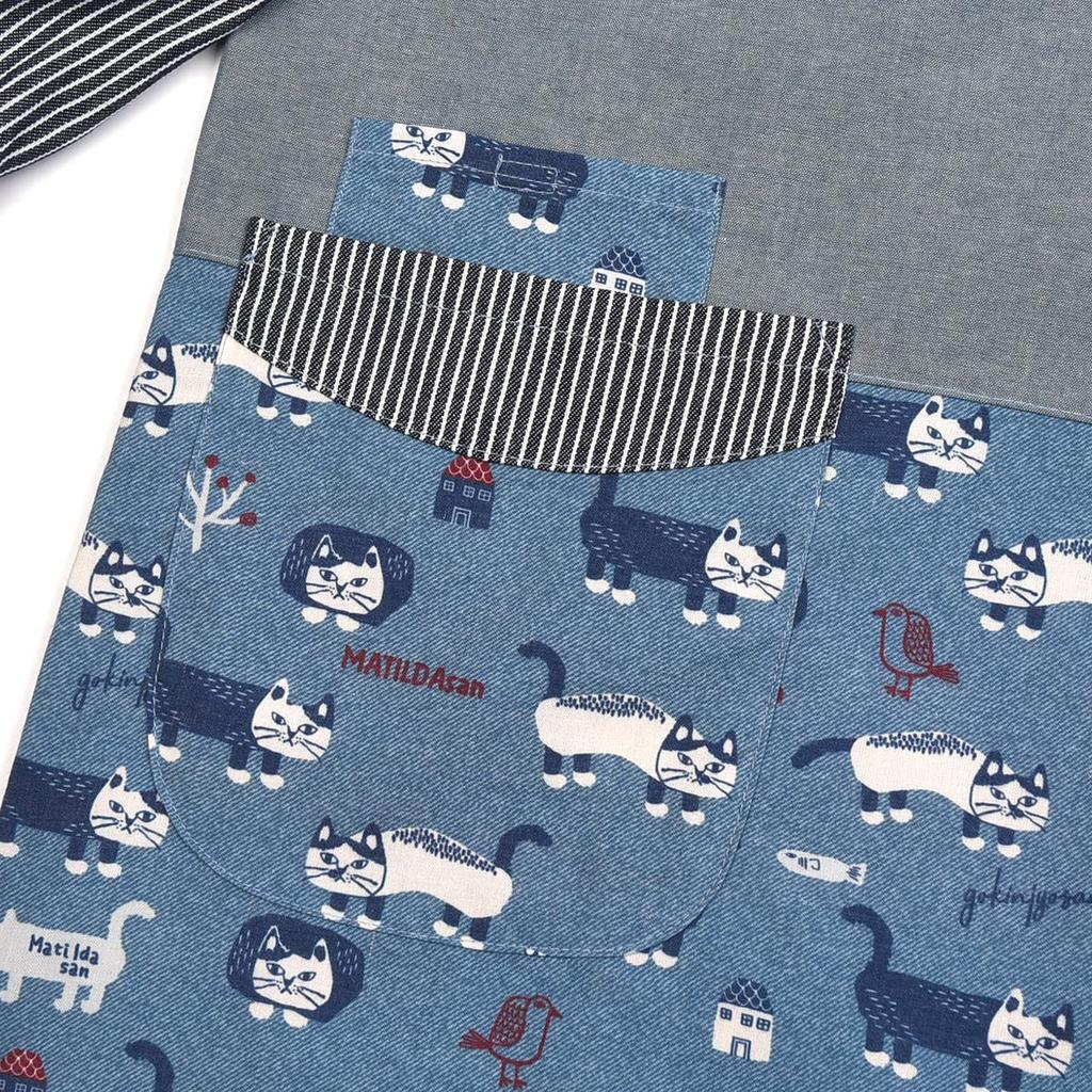 Kusguru Japan Ribbon Open Kappo 247559 Blue Women's M-L