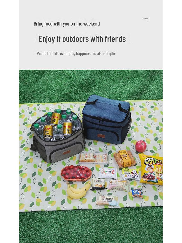 Cross-Border Leak-Proof PEVA Lunch Box Bag: Thick, Large Capacity, Portable & Insulated for Outdoor Use