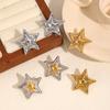 Fashion Delicate Star shaped Stainless Steel Geometric Earrings Metal Smooth High Quality Polished Waterproof Jewelry