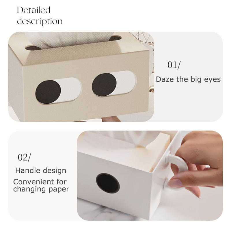 1PC Tissue Multi-Functional Creative Desktop-Suitable Funny Face Home-Use Holder Compact Box Drawer-Type 18x12x9.5cm