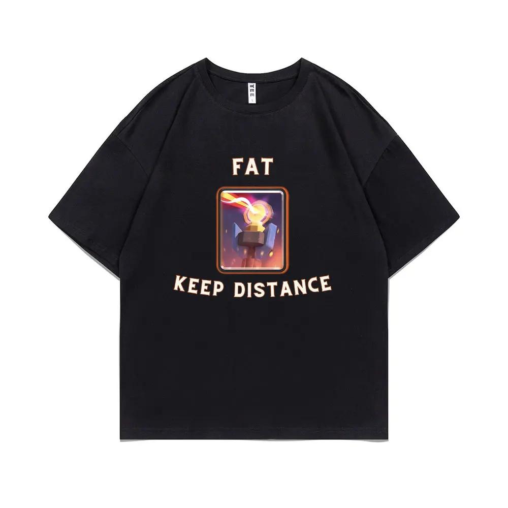 

Fat Keep Distance Fashion Women Unisex Emoji Shortsleeved Tshirt Humorous Casual Clothing M