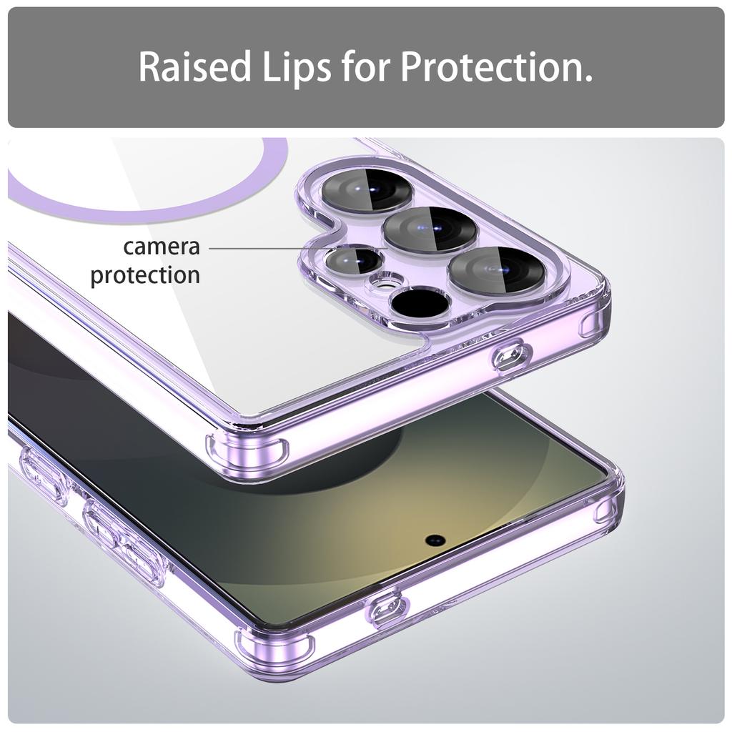 Magnetic Wireless Charging Phone Case For Samsung Galaxy S26 S25 S24 Ultra Plus S26Ultra Shockproof Clear Back Cover Coque