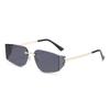 Unisex Frameless Curved Sunglasses With Uv400 Protection For Travel And Outdoor Activities