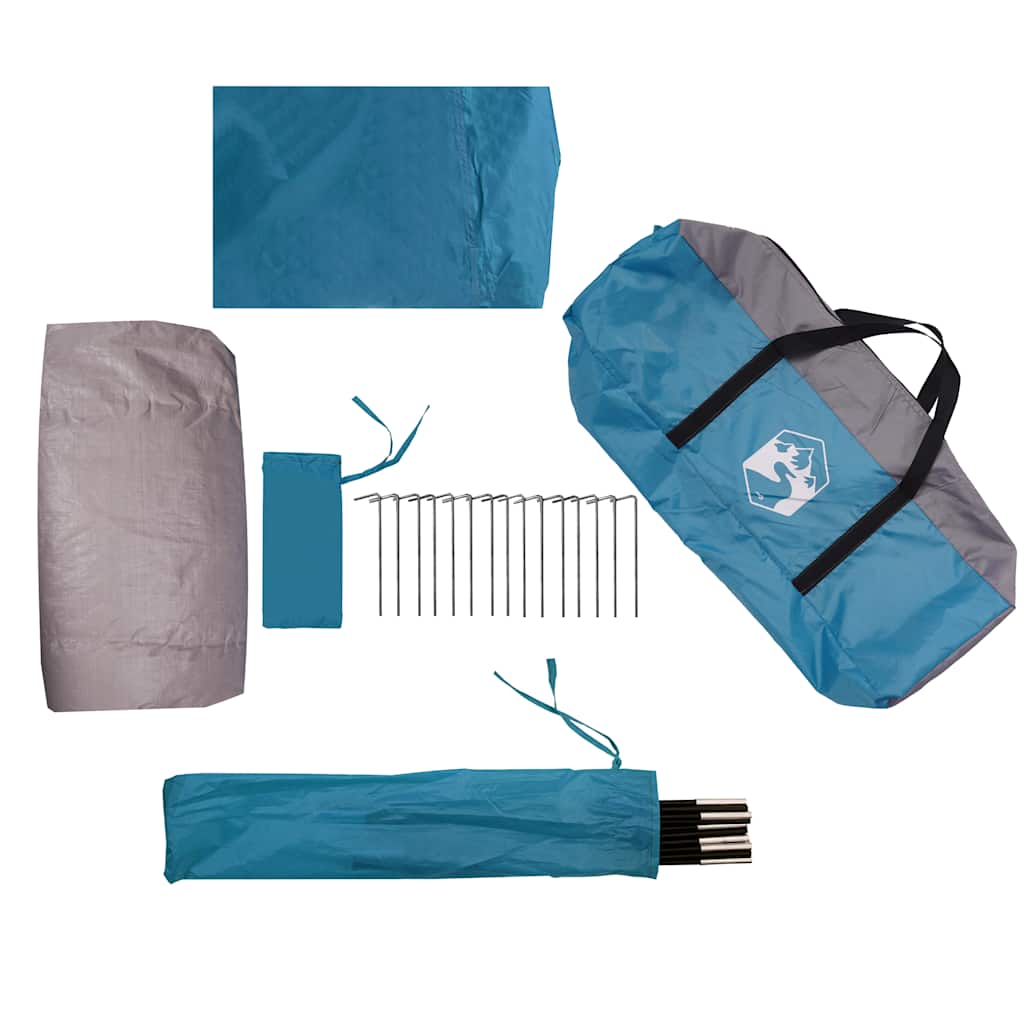 Tunnel Tent for 3 Persons Blue Waterproof