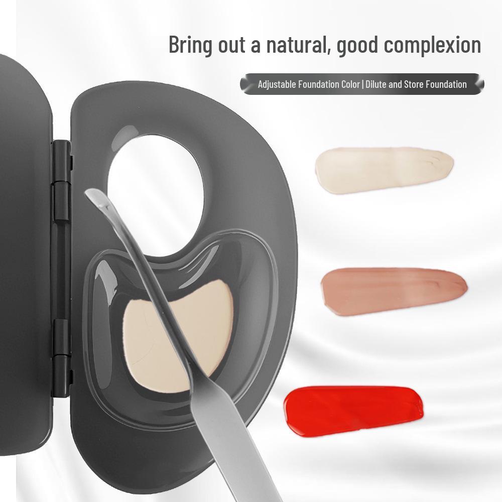 Cloud Face Foundation Palette: Transparent, Foldable Acrylic Mixing Palette with Lid for Multi-functional Makeup Use.