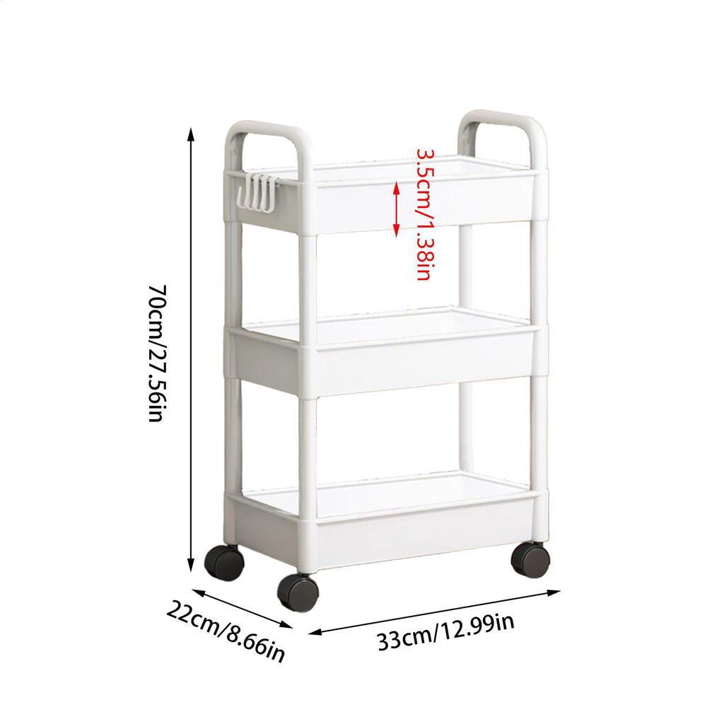 Utility Cart Storage Shelf Multi-Layer Trolley Rack with Wheels Floor Standing Snack Book Racks Movable Storage Organizer