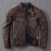 Men's Autumn Winter Leather Jacket Top Layer Clothes Stand Collar Motorcycle Clothes Plus Size