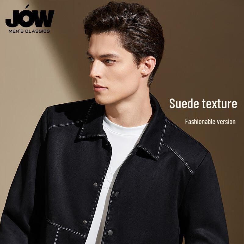 Qiaowo Herren Wildleder Utility-Jacke