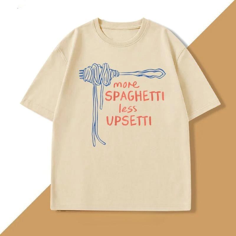 2026 Spaghetti T Shirt Funny Food T-Shirt Foodie Food Humor Printed Tshirt Cotton Short Sleeve Fast Shipping Pure Cotton Tees Clothes 4XL