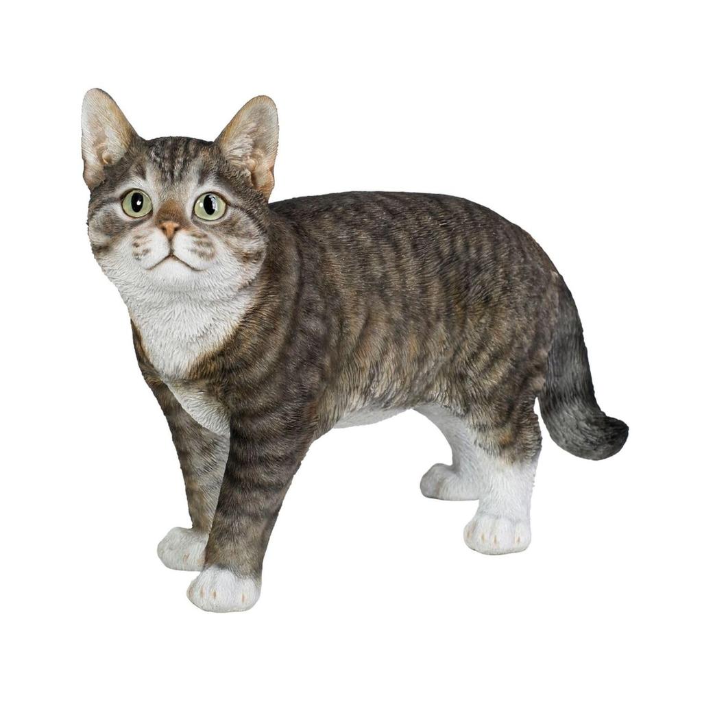 Ubia Walking Tabby Cat (Large) 32 X 12.8 X 23.5 Cm Doll Figurine Ornament Animal Garden Decoration Cat H22079-10