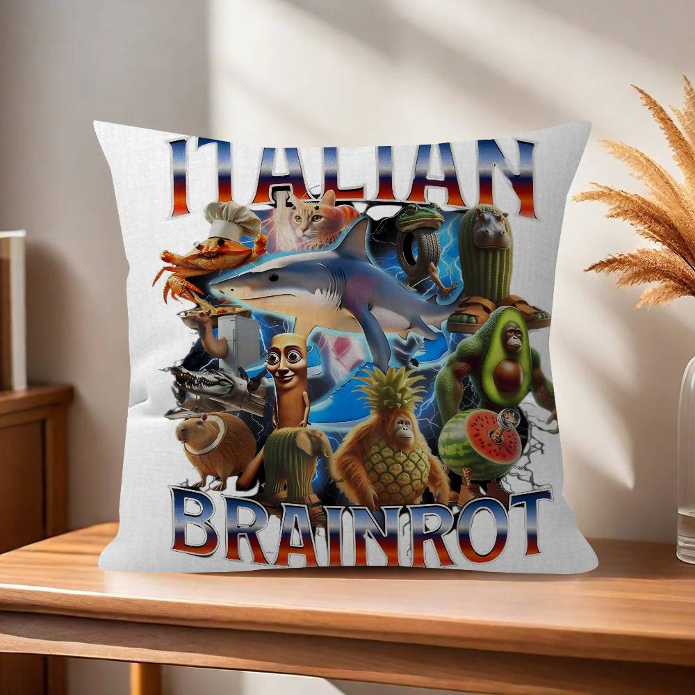 ITALlAN Brainrot Creative animal Cushion Cover Inches Farmhouse Decor Home Throw Pillow Covers for Couch Decorations
