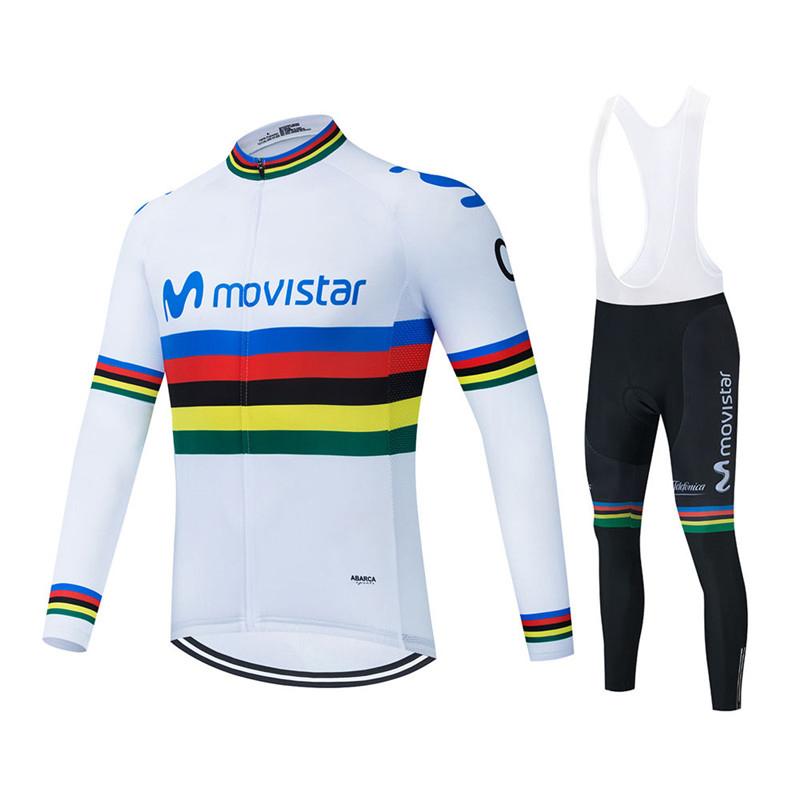 2026 Movistar Team Dlouhý rukáv Cyklistické dresy Ropa Ciclismo Maillot Cyklistické oblečení Prodyšné Mtb Kolo Cyklistické oblečení