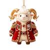 Gifts 2D Flat Goat Hanging Ornament Shining Artificial Rhinestone Goat Pendant Acrylic Simulation Keychain Holiday Party Decor