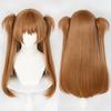 Neon Genesis Evangelion Asuka Orange Wig with Cardamom Eva Style: Double Ponytails & Tiger Mouth Clip