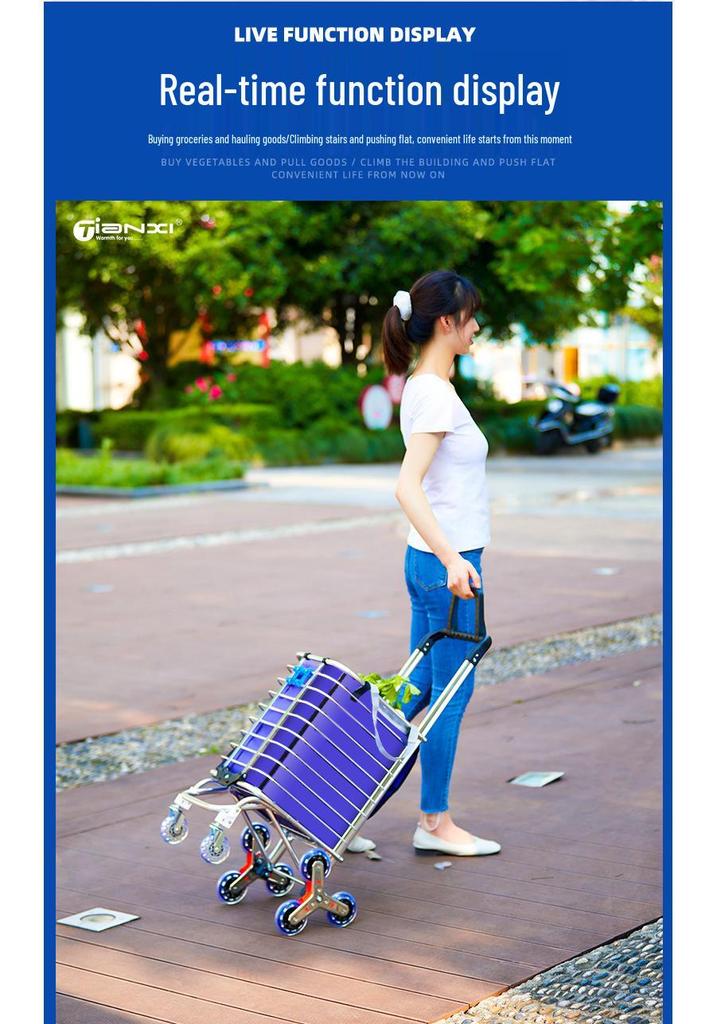 Chariot de Courses Pliant Portable Tianxi avec Roues pour Escaliers