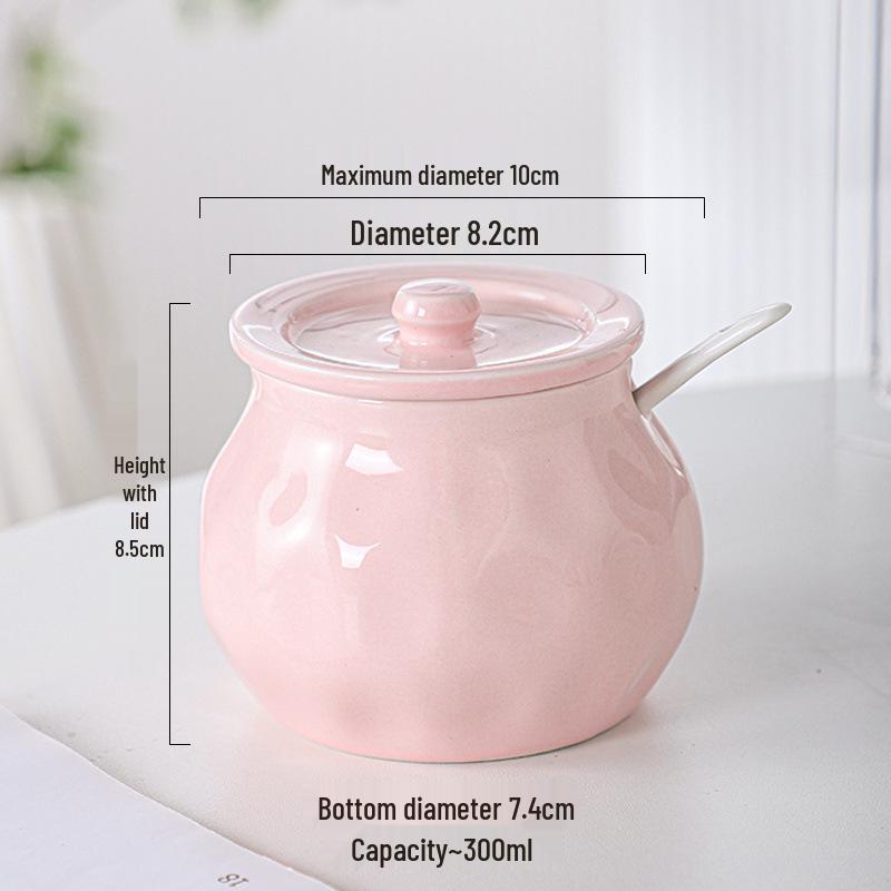 Керамическая высокотемпературная банка для смальца с крышкой и фильтром, пищевая емкость для хранения чили или животного масла