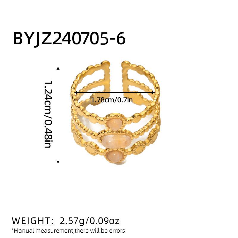 

Bague émeraude en acier inoxydable pour femme, pierre naturelle, tendance atmosphérique rétro, ouverture réglable, matiques Boho