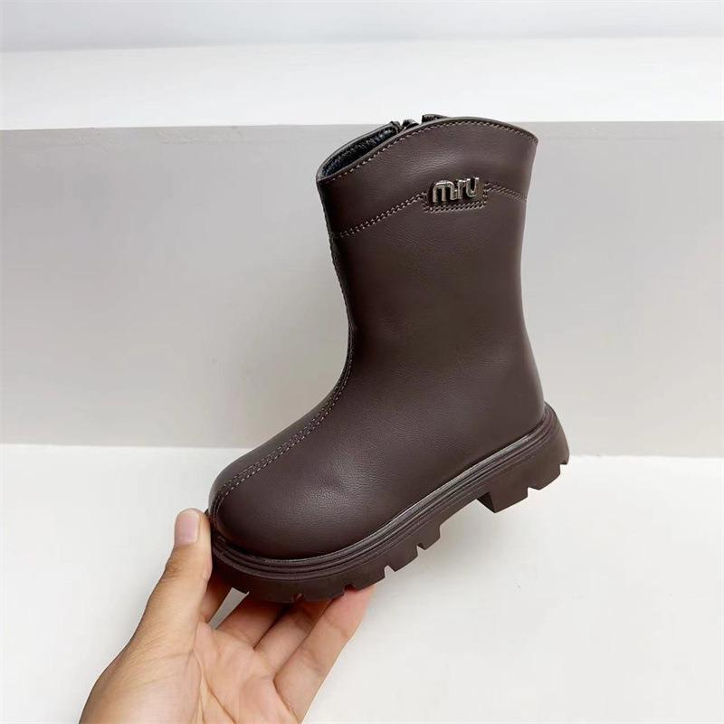 Nouvelles Bottes pour Enfants Printemps et Automne Bottines pour Filles Bottes en Cuir Souple à la Mode Bottes Trésor pour Femmes