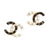 Metall-Steckohrringe Damen Schwarz/Weiß ABC996-B16125-NW385