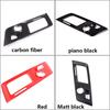 ABS Red/carbon Fiber For Chevrolet Corvette C7 2014- Car Center Gear Shift Panel Cover Trim Sticker Auto Accessories