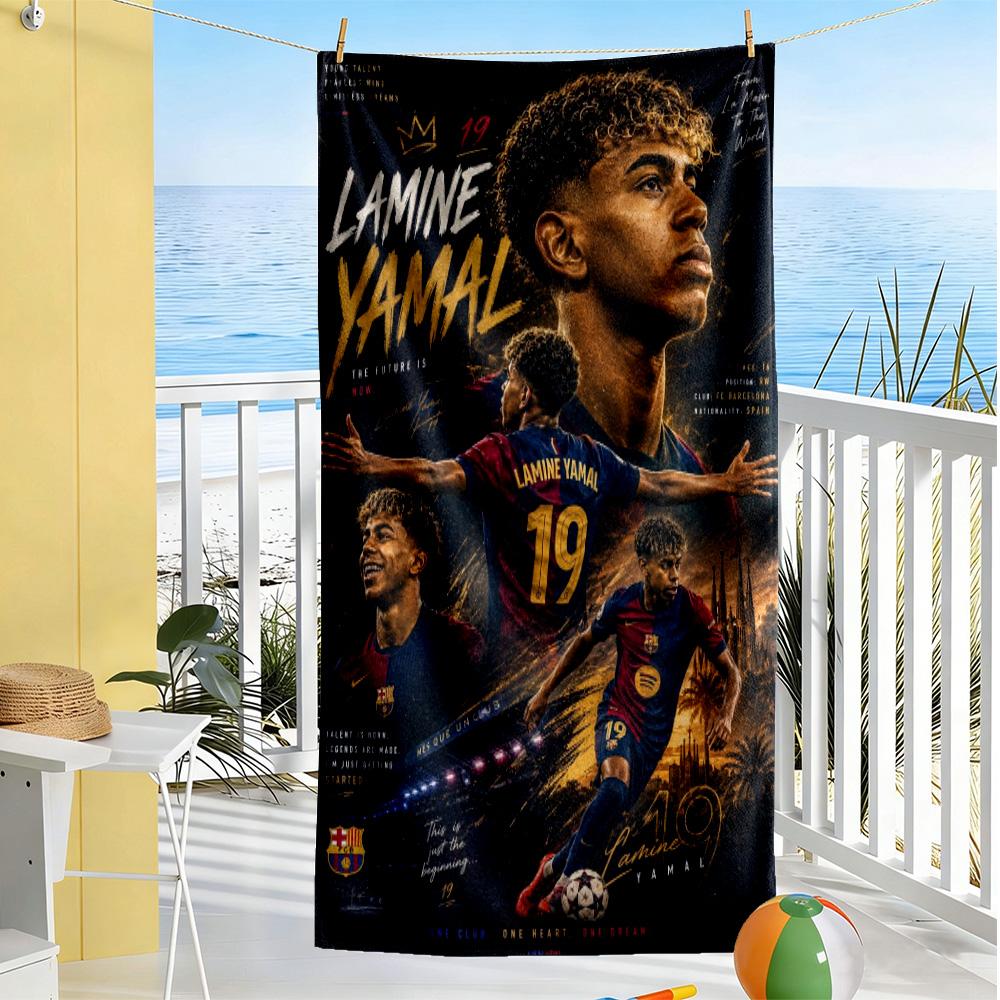 Yamal Spain's Soccer Star Celebration Beach Towel Super Soft & Absorbent Comfortable Lightweight Perfect for Traveling Yoga Camping and Swimmin