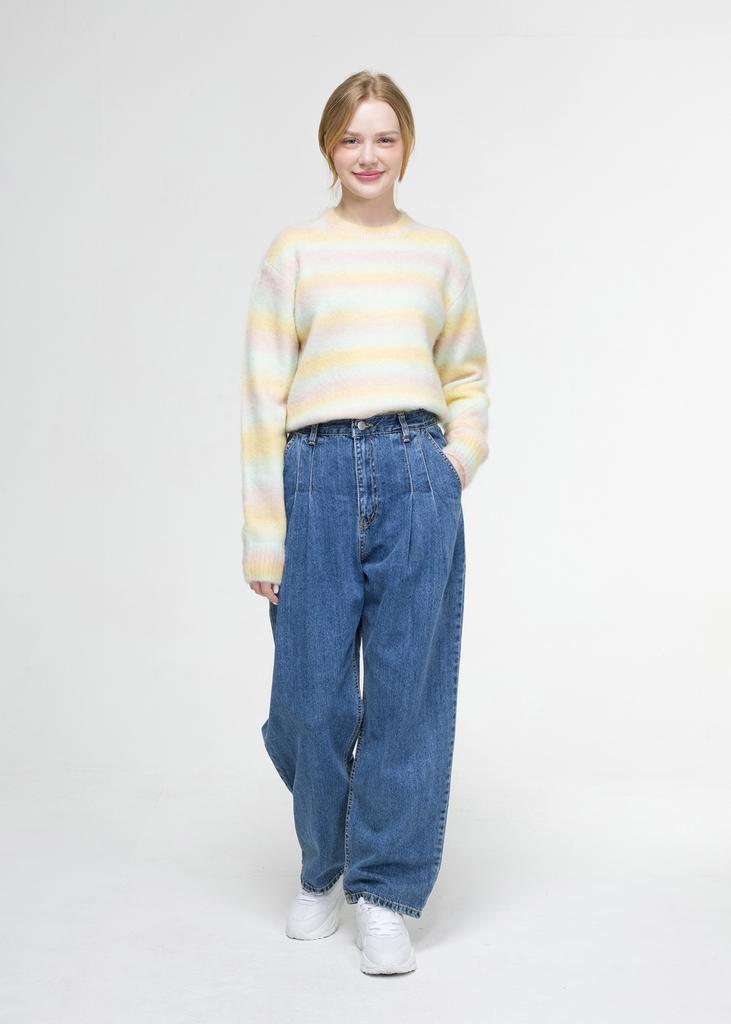 NOWHERE Yellow Gradient Men'S And Women'S Round Knit