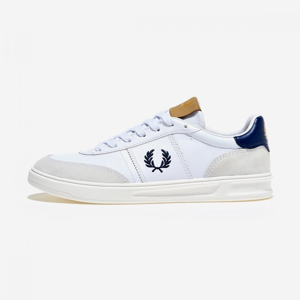 

Fred Perry B400 Leather Suede WhiteФранцузский темно-синий200