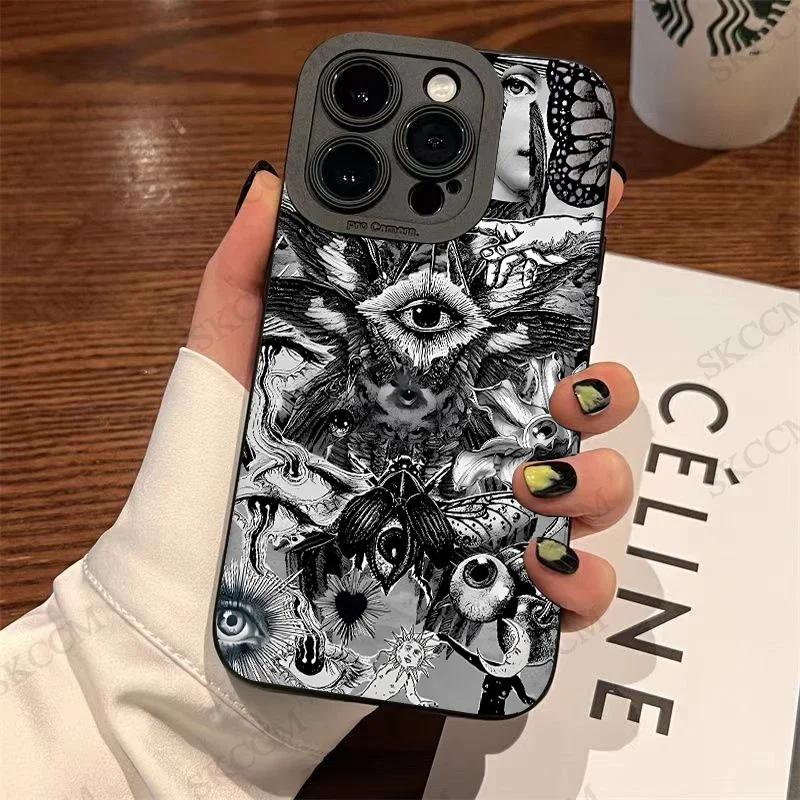 

Модный жуткий страшный силиконовый чехол с красным глазом для iPhone 15 14 13 12 11 Pro Max Mini 7 8 Plus X XR XS Max противоударная мягкая накладка iPhone 15 Pro