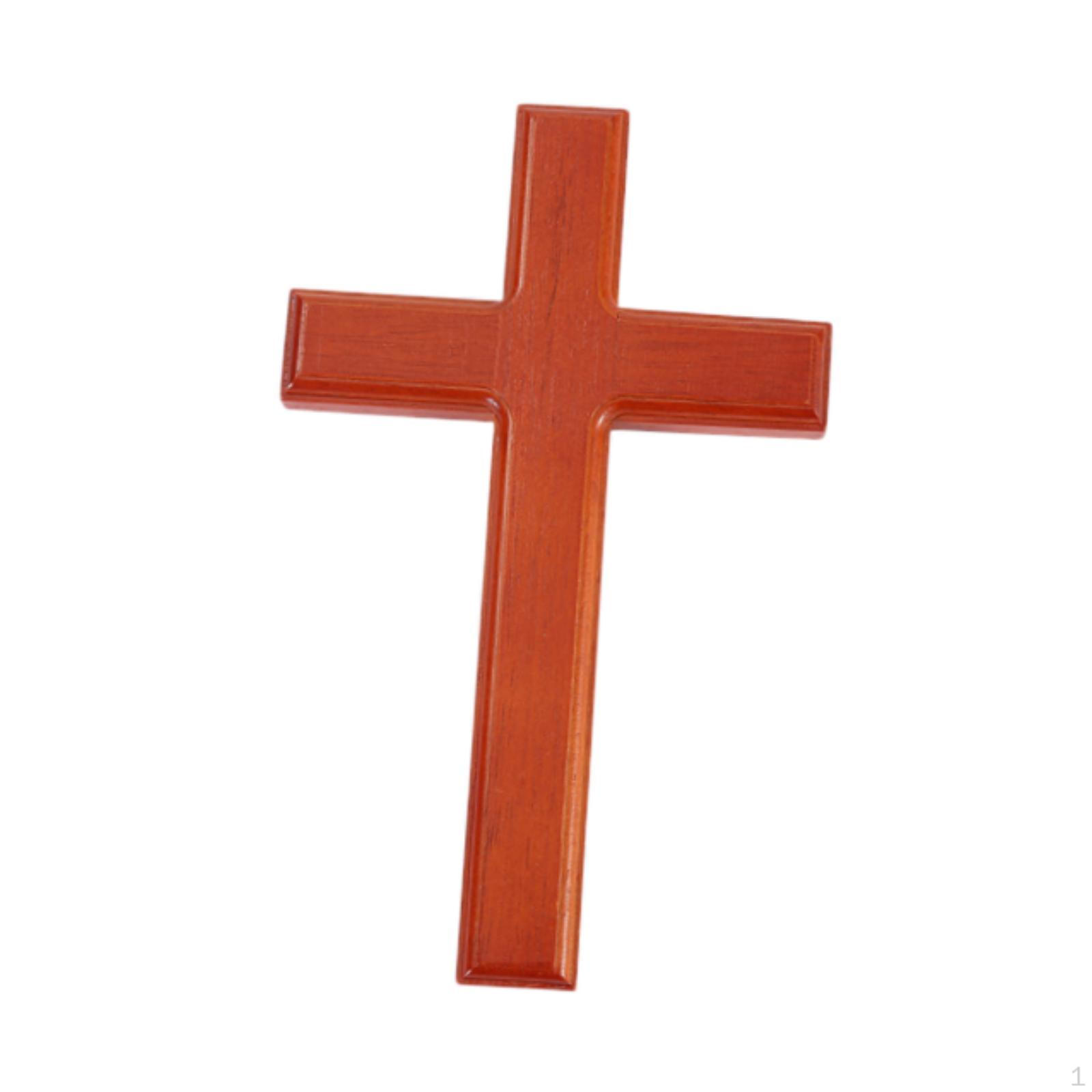 

Artistic Hanging Wall Cross Collection Religious Gifts Christians Sculpture for Home Office 25cm_Red