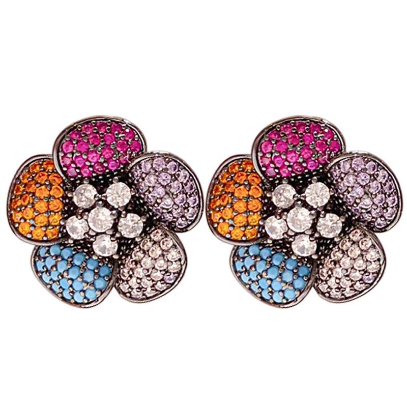 Silbernadel Zirkonia Blume Ohrstecker: Elegante, auffällige und luxuriöse Ohrschmuckstücke für Damen
