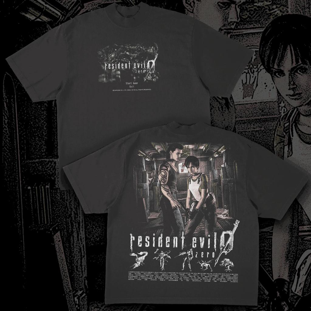 90s Style Shirt Loose Casual Streetwear Classic Horror Game Resident Evil Themed Tshirt Cotton Print Graphic T Shirts Unisex