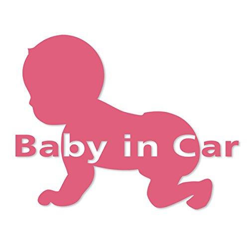 Baby in Car Sticker Baby Inker Baby is riding Cutting розовый
