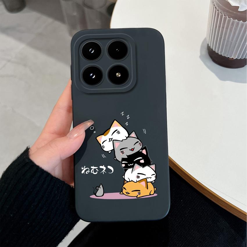 For Xiaomi 17 14T 15 15T Pro Poco M7 M8 C71 C75 F7 F8 Phone Case Cute Anime Owl Patterns Liquid Silicone Fashion Shell For Xiaomi Anti Slip Back Cover