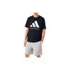 Adidas Classic Comfortable Breathable Logo Print Knitted Crew Neck Short Sleeve T-Shirt Unisex Tops Black White ADICLTS24TK-BW