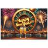 Event Banner Classic Clock Banner New Year Banner City Night View New Year Decoration For New Year Photoshoot Indoor
