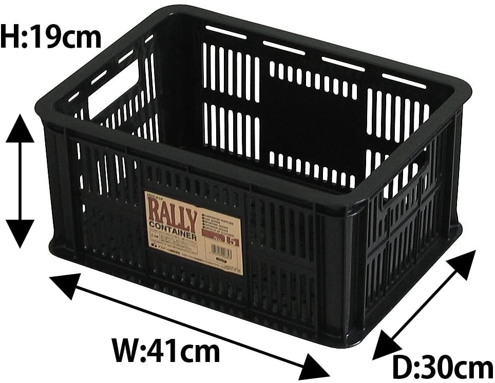 JEJ Astage Rally Container Black Basket Container 41 X D 30 X H 19 Mesh Box Gardening Storage Outdoor Supplies Set of 12 #15 [W Approx. Approx.