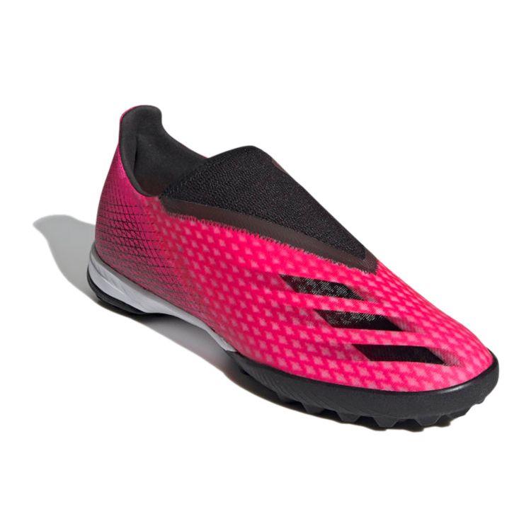 adidas X Ghosted .3 Schnürlose Turfschuhe Bequeme Schlupf-TF (Gummistollen) Strapazierfähige Fußballschuhe Unisex-Schuhwerk Magenta FW6972
