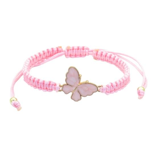Butterfly Braided Bracelet Handcrafted String Rope Bracelet Adjustable Cheerleader Wristlet Party Favor
