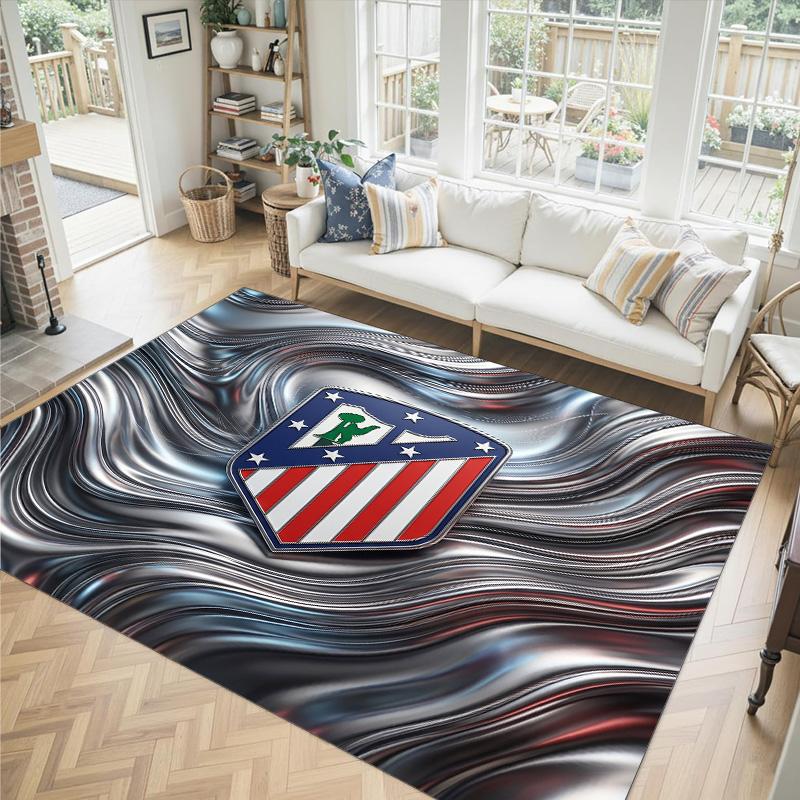 Design Atletico Madryt Kryształowy Aksamitny Dywan Przytulny Nie?Antypoślizgowy Dywan Wzorzysty Do Sypialni Salonu Przedpokoju