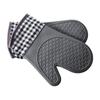 Silicone Oven & Microwave Heat-Resistant Baking Gloves with Thick Plaid Cotton Lining