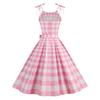 X Retro Supply Summer Cool New Plaid Suspender Slim Pendulum Dress