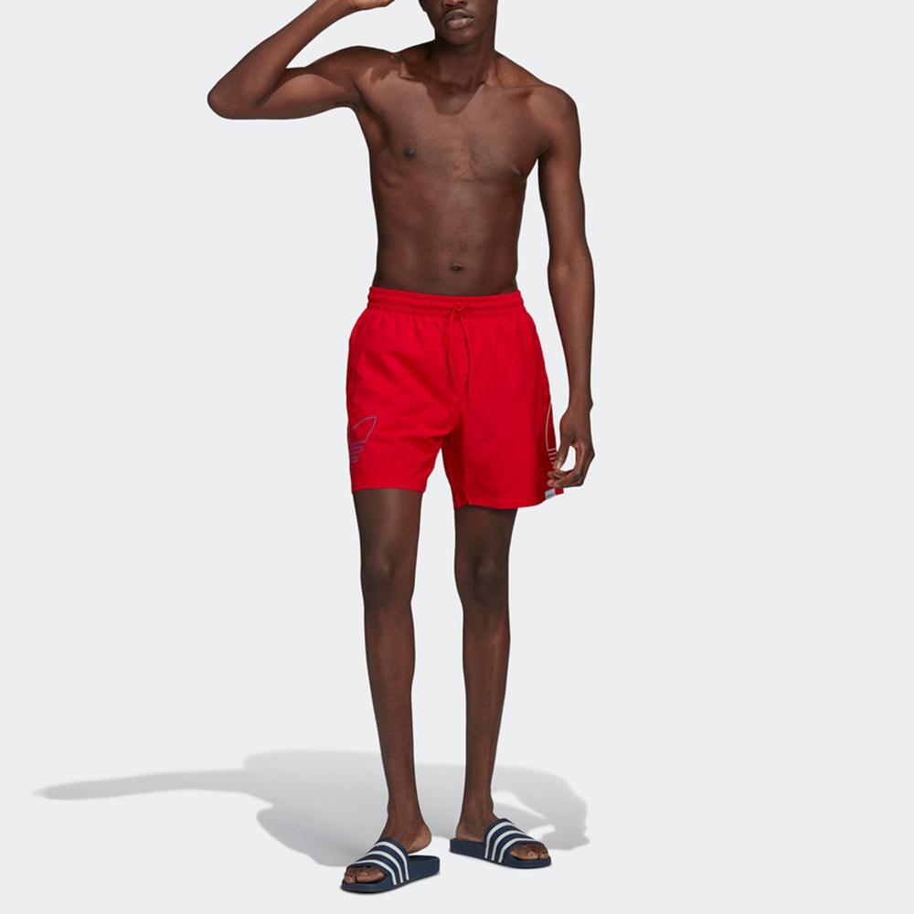Adidas Originals Trefoil Fto Swims Casual Letter Shorts Men Shorts Red GN3549