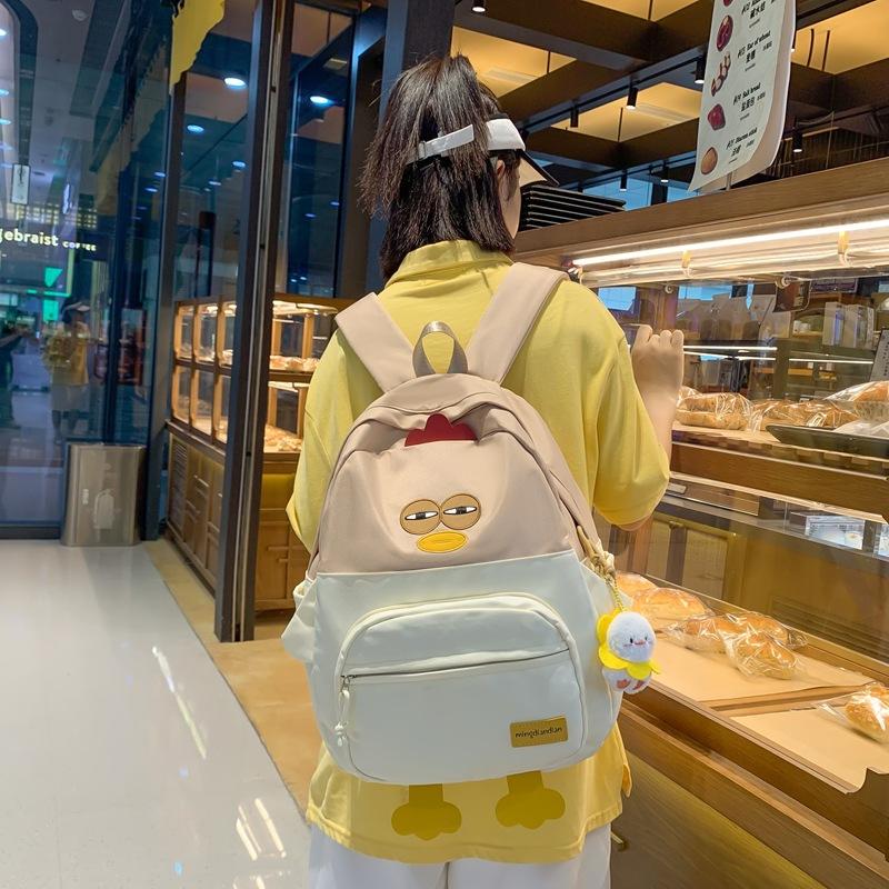 Schoolbag Japanese Cartoon Backpack Female Cute Soft Cute Chick Foreign Style Girl Schoolbag 1011 New College Student Backpack