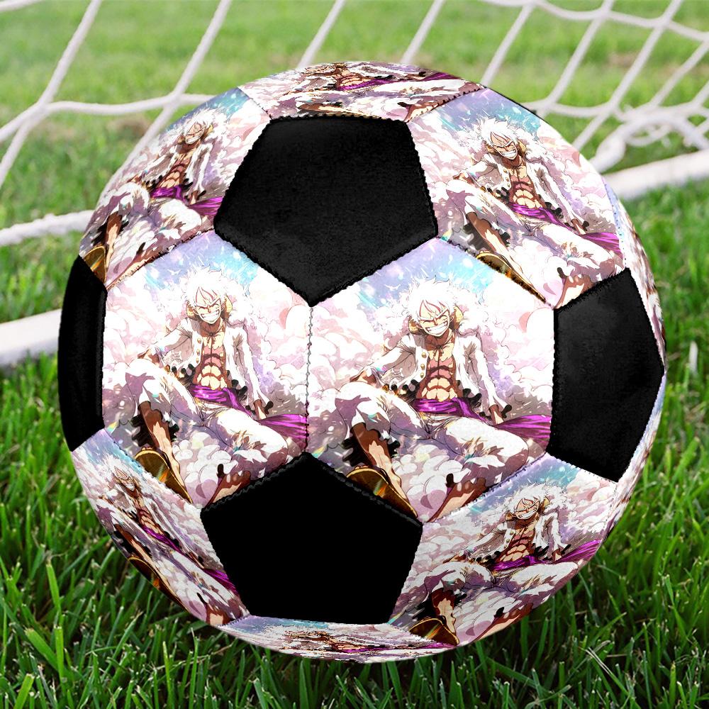 One Piece Anime Epic Illustration Soccer Ball Colorful All Ages Machine Stitched PVC Competition Ready Durable High-Bounce.SIZE5