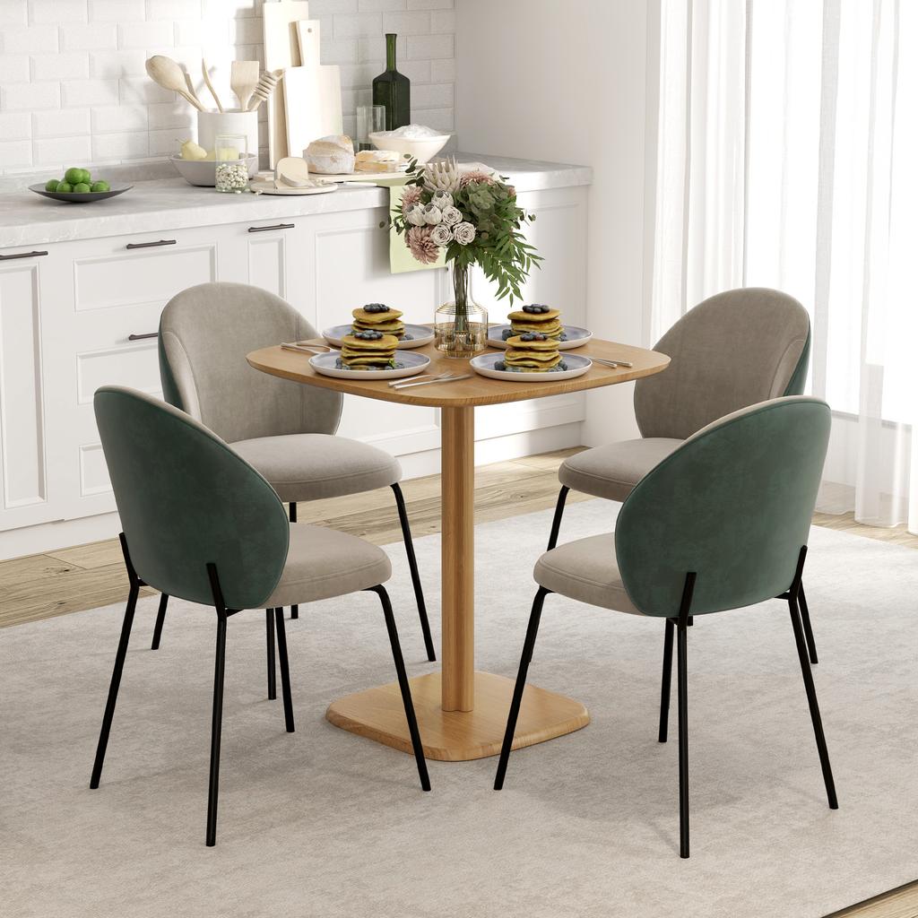 Dining Table, 70 X 70 Cm Kitchen Table for 4 People Made of Rubberwood for Kitchen, Dining Room, Natural
