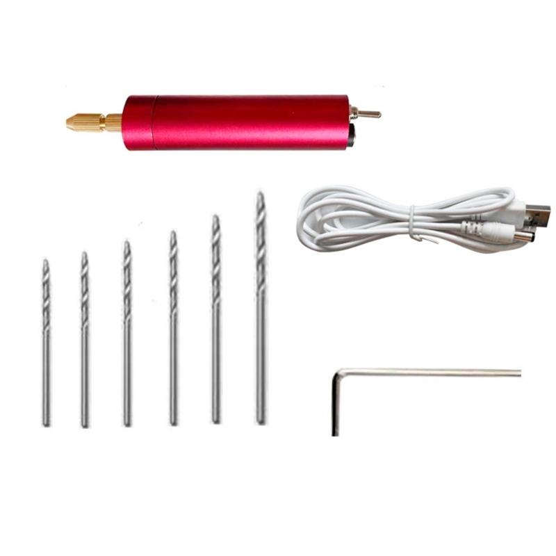 Rotary Electric Handle Nail Drill Kit Multi-Tool for Epoxy Polishing Cleaning and Engraving Mini-Electric Drill Grinder