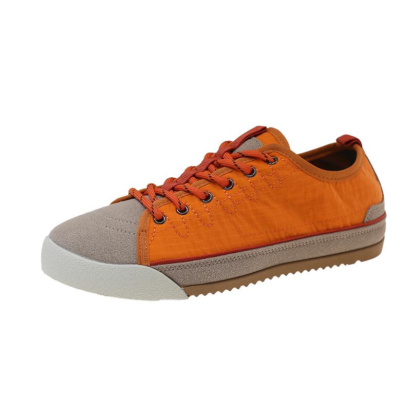 

2026 Spring and Summer New Thin Fashion Single Shoes Women s All-match Casual Soft-sole Color-matching Lace-up Sneakers 35 оранжевый